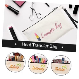 TEHAUX 10pcs Heat Transfer Blank Makeup Bags Canvas Pencil Cases Zipper Cosmetic Pouches for Sublimation Creative Craft Bags for Personalization and Daily Use