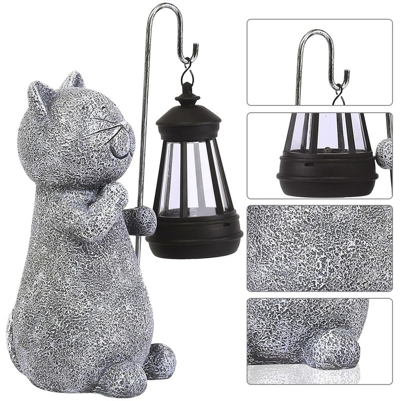 Cat Solar Lamp, Garden Figures,Kitty Solar Lights,Cat Figurine Model,Solar Lantern,for