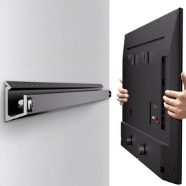 MUAKIOY TV Wall Mount Bracket Studless, No Drill No Stud Smart TV Hanger for 32-75 Inch TVs, Easy Install No Damage Drywall Mount Ultra Slim TVs Bracket, Max VESA 600x400mm, Holds up to 150 lbs