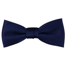 TigerTie Toddler Baby Bow Tie Plain Size 29 to 50 cm Neck Circumference Adjustable + Storage Box, Dark blue navy