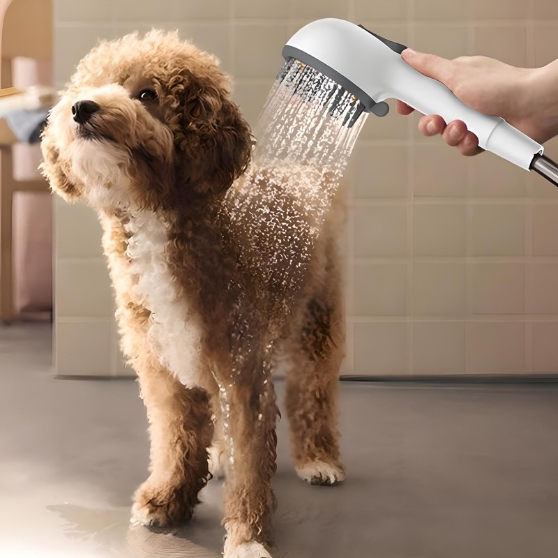 Pet Dog Grooming Shower Head with Massage Brush Functionality and