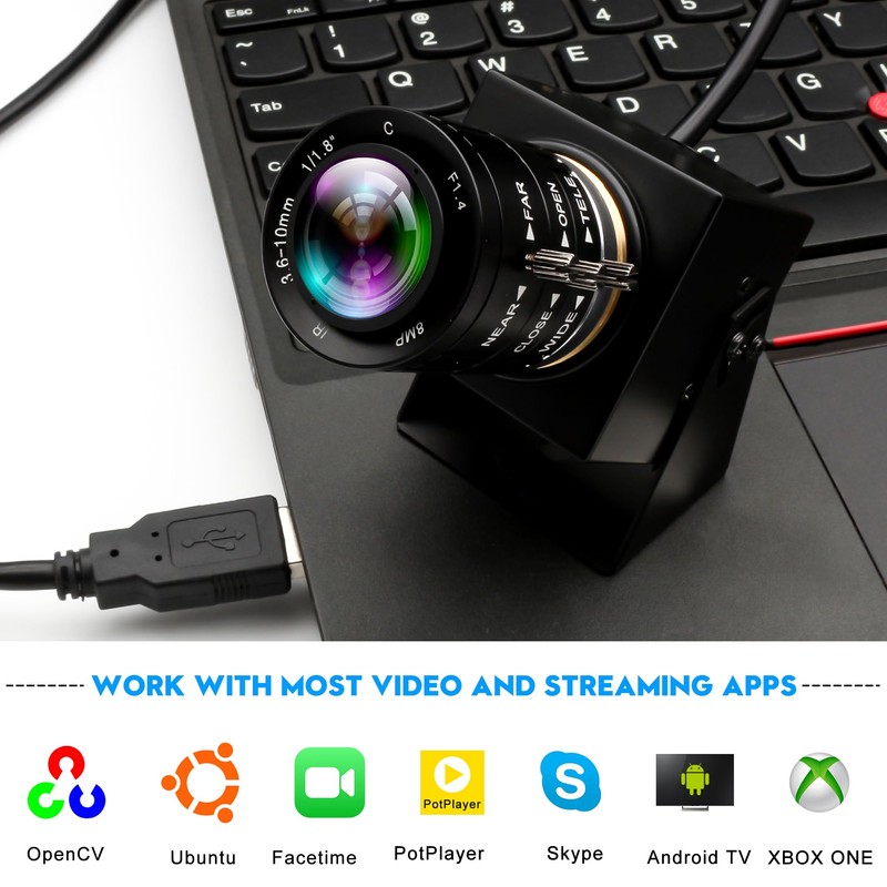 ELP Camera, 13 Megapixel, Webcam, Wide Angle 75 Degree No