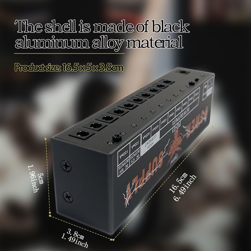 Pigtone PD-01 Guitar Pedal Power Supply 10 Isolated DC Output