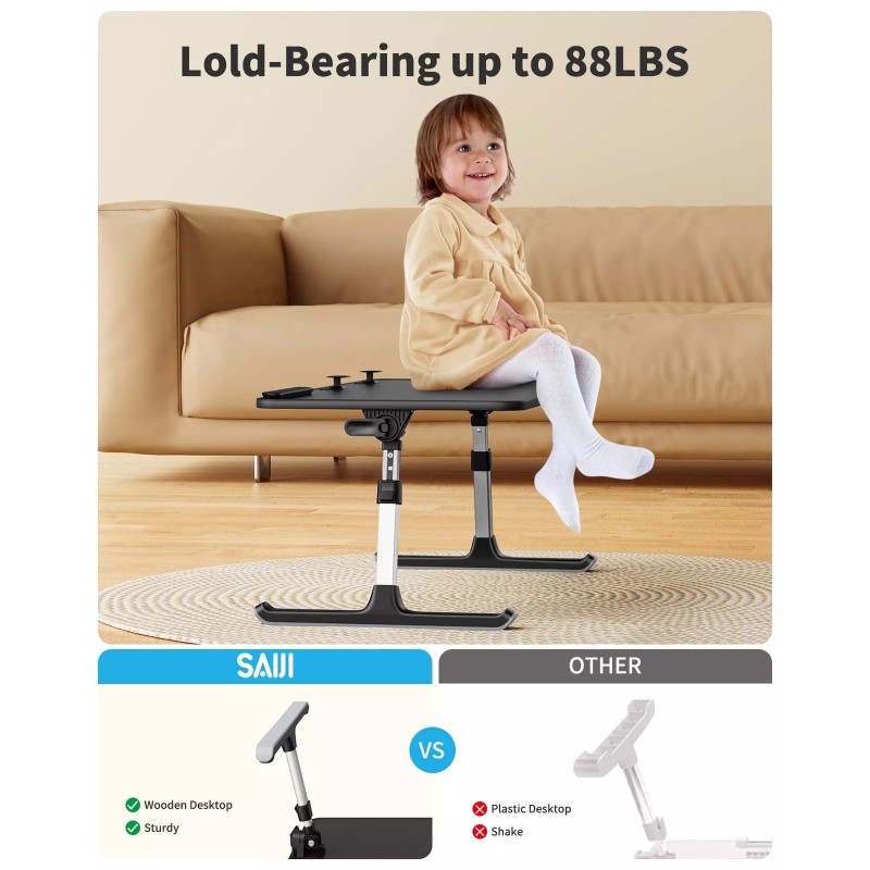 SAIJI Laptop Desk for Bed, SAIJI Height & Angle Adjustable