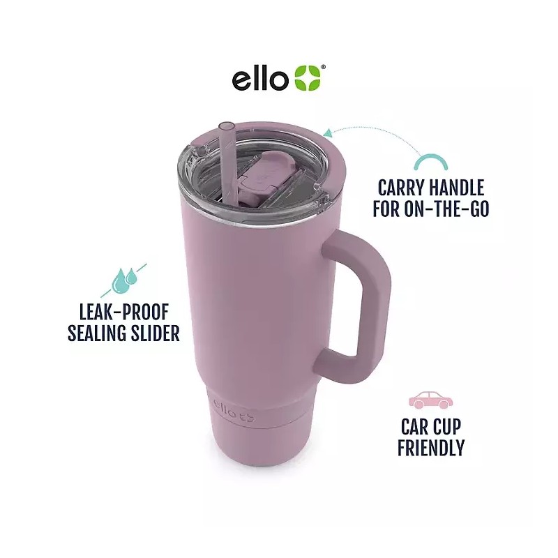 Ello Port 40-oz. Stainless Steel Tumbler with Handle, Color Sage