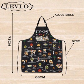 Türkiye Country Map Europe Asia Cuisine Lover Kitchen Apron Mom Dad BFF Turkish Food Cooking Travel Apron (Türkiye)