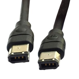 Rosebe Firewire Cable, IEEE 1394A FireWire 400 Data Video Cable 6 Pin Right Angle Male to 6 Pin Straight Male for IEEE1394 Devices (1.8M)