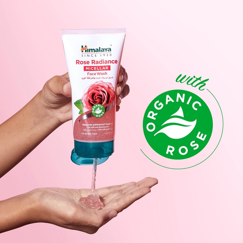 Himalaya Rose Micellar Make-Up Removing Face Wash, For Soft and