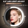 30X Wall Mounted Makeup Mirror with Lights,3 Color Modes Dimmable