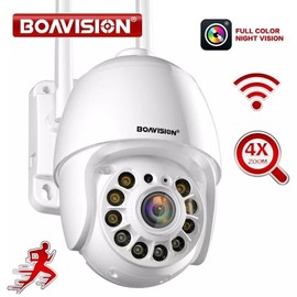 BOAVISION Two Way Audio Mini PT 1080P Wireless Wifi Dome Camera 12VDC SD Card Slot, MIC