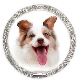 SUAVIFURRI Elegance Full Diamond Dog Collar with Magnetic Secure Clasp - Dazzling Soft Necklace Perfect for Weddings and Daily Walks - Pet Collar Jewelry Accessories for Medium Large Dogs 20 inch