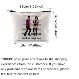 TOBGBE Funny Recreation TV Show Quotes Makeup Bag Parks & Rec Fans Gifts Comedy Parks Inspire Merchandise (Be Suspicious CA)
