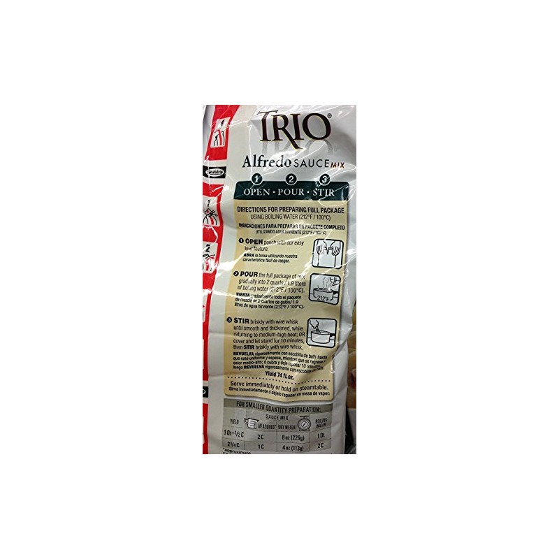 16oz Trio Alfredo Sauce Mix Powder Makes 2 Quarts +