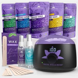Super Saver Wax Kit by Tress Wellness | Armpit, Face, Brazilian & Bikini Waxing | All-in-One Hair Removal Waxing Kit - Sensitive Skin Body Care for:_ELEMENTAL - Dusty Pink Air