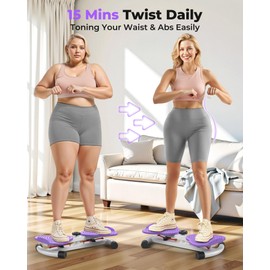 FEIERDUN Waist Twisting Machine, Ab Twister Board for 300 LBS Capacity, Noiseless Home Gym Equipment for Women Men, purple