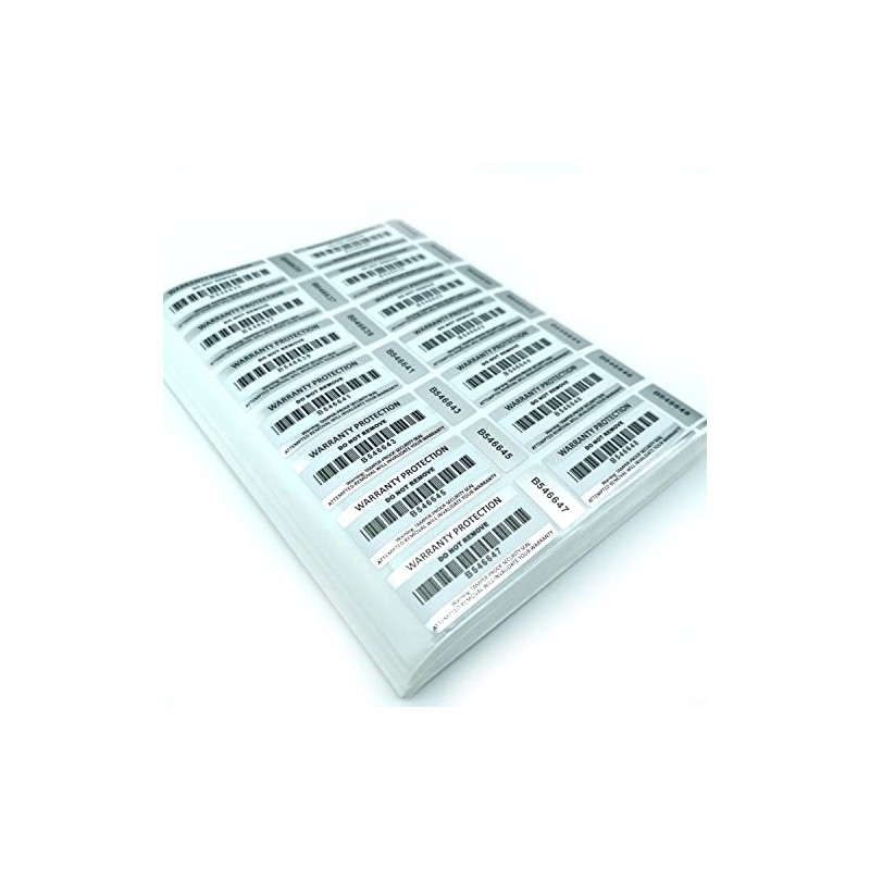 Tamper Proof Barcode Stickers in 7 Pack Sizes (50-2500pcs) Two