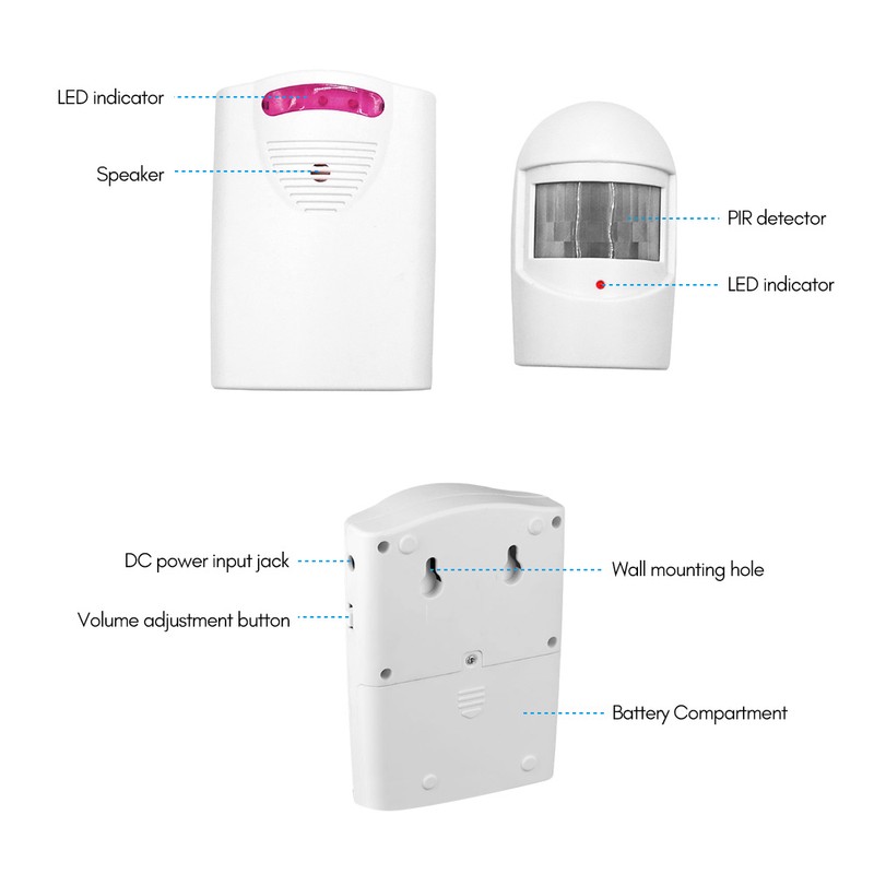 Multifunctional Wireless Driveway Alarm IR Motion Sensor Alarm Doorbell 1