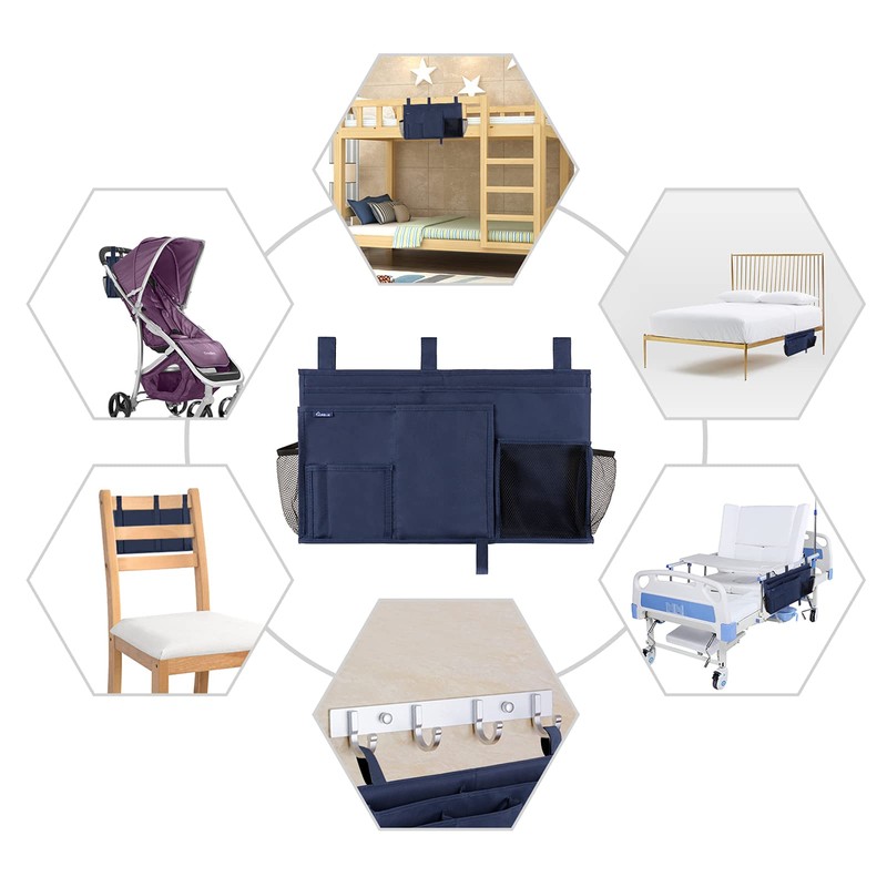 Surblue Caddy Hanging Organizer Bedside Storage Bag for Bunk and
