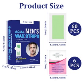 60 Stück Kaltwachsstreifen Wachsstreifen Haarentfernung Waxing Strips für das Gesicht Hauttypen Geeignet Beine Kaltwachsstreifen Männer Wachsstreifen für Frauen Zuhause Reise