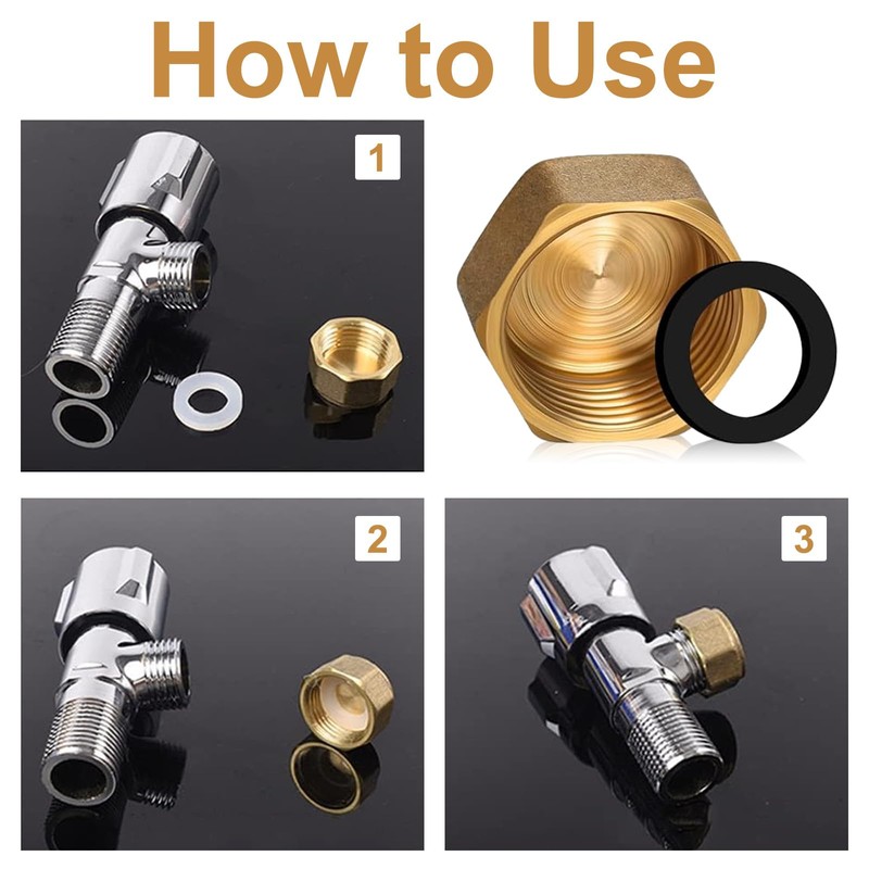 4 Pcs Brass End Cap, Internal Thread Brass Spigot Cap