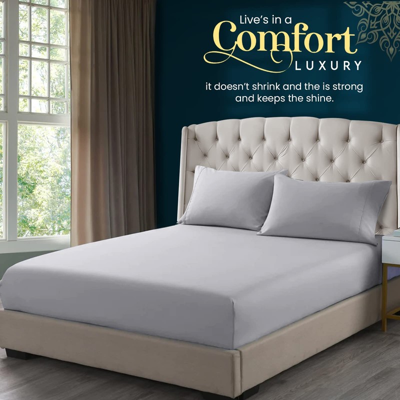 Sunshine Comforts Microfiber Fitted Sheets Breathable, Anti Wrinkle 26cm Deep