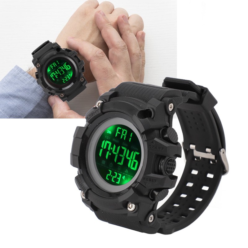 Digital Sports Watch 50m Waterproof Alarm Clock Electronic Watch with