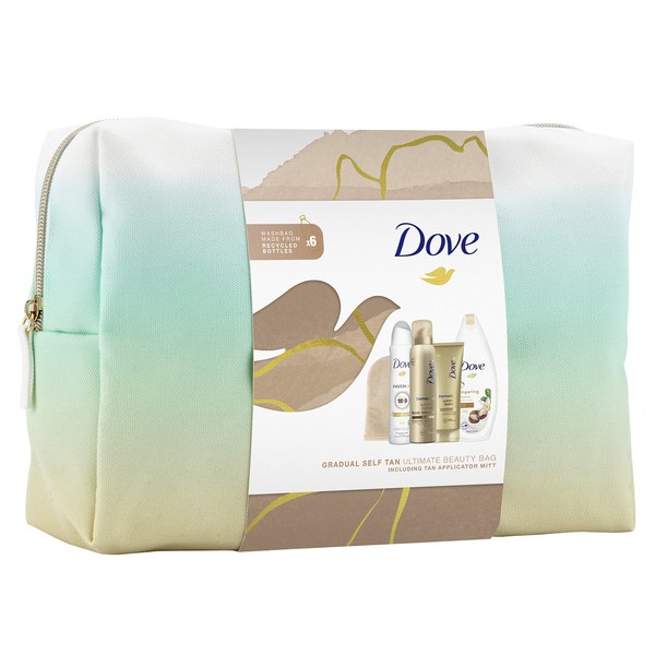 Dove Gradual Self-Tan with tan applicator mitt Ultimate Beauty Bag Gift Set perfect gifts for her 4 piece