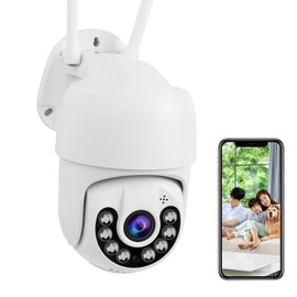 [2023 WIFI Enhanced Version Security Camera] Two-way Calling, 1080P, Wireless Surveillance Camera, Smartphone Compatible, Color Night Vision, Recording, Night Vision, IP66 Waterproof, Dustproof, Remote Monitoring, AI Human Body Detection, Indoor/Outdoor 