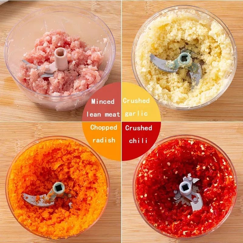 Garlic Chopper Manual Food Chopper Multi-Functional Chili Onions Vegetable Cutter