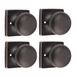 GOBEKOR 4 Pack Single Dummy Door Knob - Oil Rubbed Bronze Half Dummy Knob - Single Sided Closet Door Handle - Stainless Steel