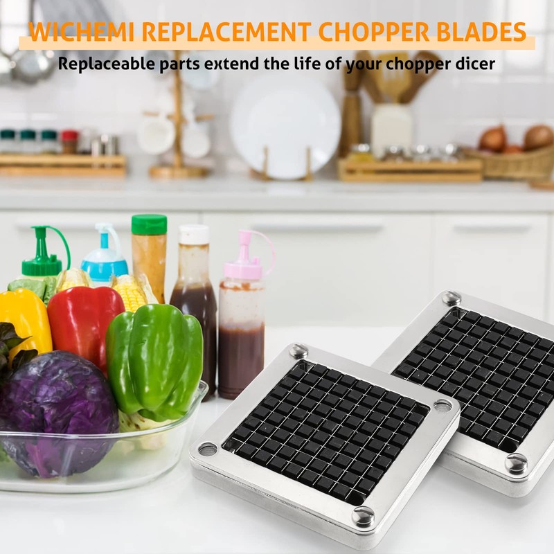 WICHEMI Replacement Blades 3/8" - Commercial Vegetable Chopper & Dicer,