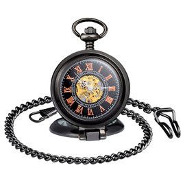 SUPBRO Women's Men's Pocket Watch Analogue Mechanical Chain Watch Pocket Watch with Necklace Sweater Chain Steel, c, Classic