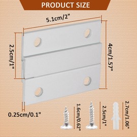 Murtenze 2 Inch French Cleat Picture Hanger Z Hanger, Aluminum Interlocking Wall Mounting Bracket Hardware Kit Z Clips for Hanging Wall Painting, Picture, Whiteboard, Headboard, Artwork (2 Pairs)