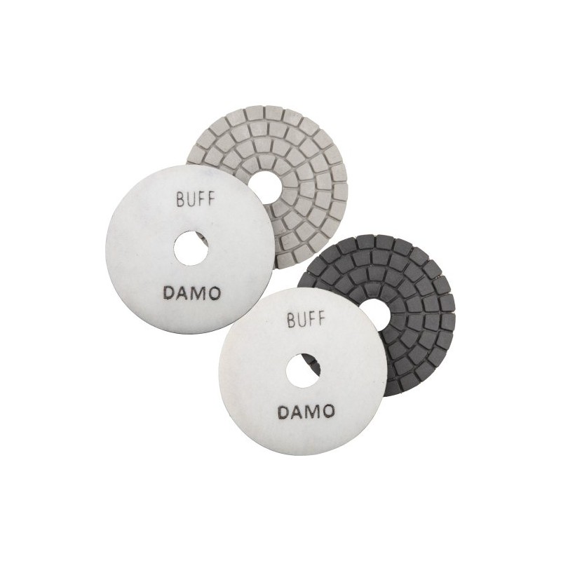 4" DAMO Black Buff + White Buff Pads for Granite