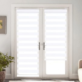 Sylshine Home Zebra Blinds for Windows 37 x 72 inches, White Dual Layer Sheer Roller Shades Light Control Day and Night Privacy for Home Office