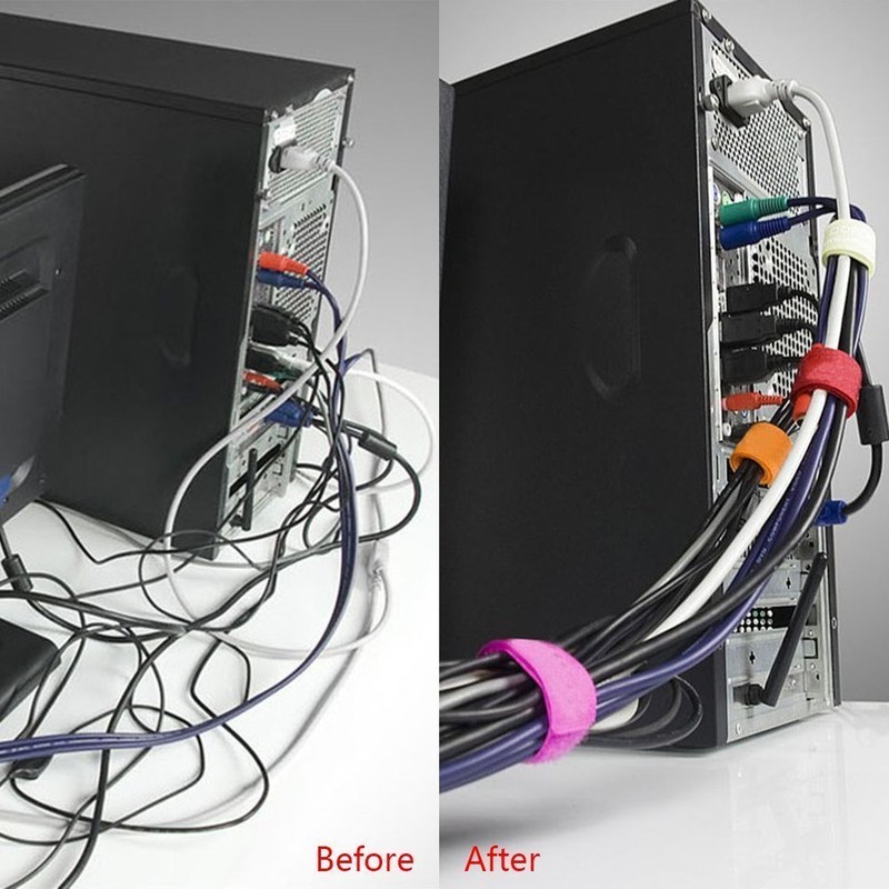 Pasow 50pcs Cable Ties Reusable Fastening Wire Organizer Cord Rope