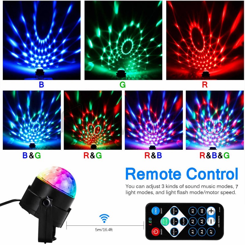 rushtech LED Disco Ball Light Party Magic Stage Light DJ