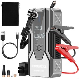 Jump Starter with Air Compressor,26800mAh Battery Booster Pack & 150PSI Tire Inflator,4000A Peak 12V with Boost for All Gas/12L Diesel,Cars,SUV,Truck, 65W Portable Air,LED Light, Smart Jumper Cables