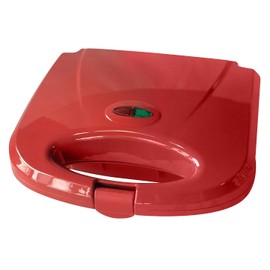 Bene Casa - Red Nonstick Flat Grill Sandwich Maker - Includes Cool-touch Handles and Die Cast Aluminum Cooking Surface