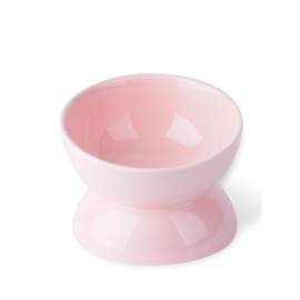 ABRUTY Cat Water Bowl, 16 OZ Ceramic Elevated Cat Dish, 15° Tilted and Raised Pet Food Bowl, Anti Vomiting Protect Pets' Spines and Whisker Fatigue