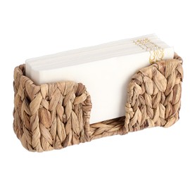 Sumnacon Guest Towel Napkin Holder, Vertical Water Hyacinth Napkin Holders for Table, Counter, Bathroom, Kitchen, Farmhouse Rectangle Napkins Basket Tray for Paper Napkins, Natural Home Office Decor