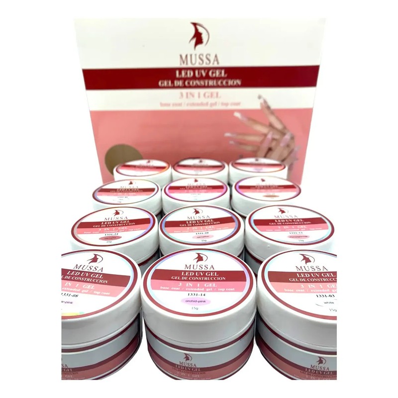 Gel De Construcción Para Uñas X 12 Piezas Mussa Manicure