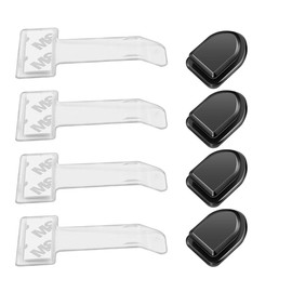 QEQSHQO QEQSHQO 4 Stck Parkscheinhalter mit 4 Autohaken, Auto Windschutzscheibe Ticket Halter, Karten Halter mit Saugnapf fr Auto-Scheibe, Hochwertiger Kunststoff (Transparent)