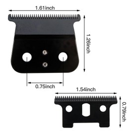 WELURE 2 Pack Black Blades for Andis T Outliner, for Andis GTX Replacement Blade, T Liner Clipper and Trimmer Blade (Steel T Blade + Steel Blade)
