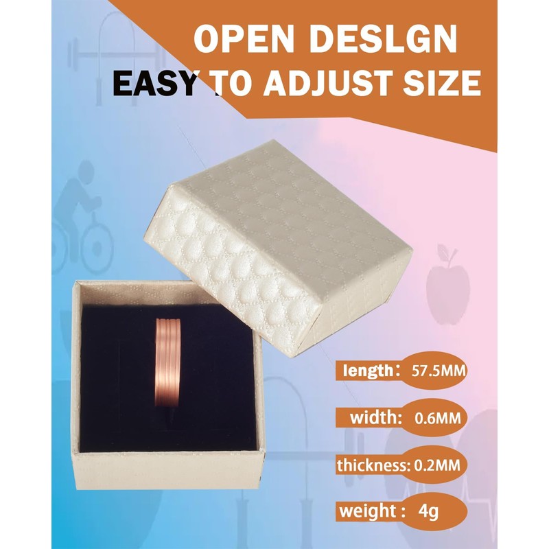 Magnetic Therapy Jewellery Copper Ring, 3500 Gauss Magnetic Therapy Joint