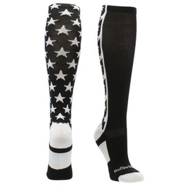 MadSportsStuff All Stars Over the Calf Socks (Black/White, Medium) - Black/White,Medium