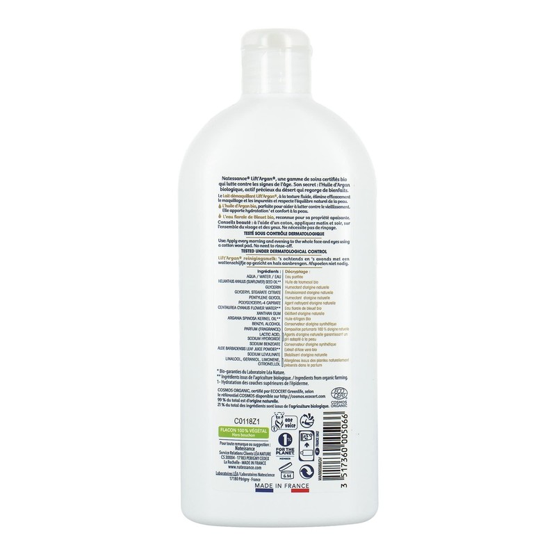 Toilette lait démaquillant visage et yeux 400 ml