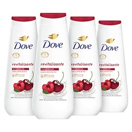 Dove Body Wash Revitalizante Cherry & Chia Milk 4 Count for Renewed, Healthy-Looking Skin Gentle Skin Cleanser with 24hr Renewing MicroMoisture 20 oz