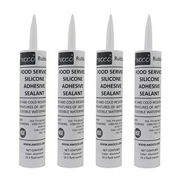 Awoco NSF Food Service Silicone Adhesive Sealant Heat/Cold Resistant -80°F to 400°F Flexible Waterproof (Aluminum x 4)