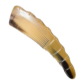 OX Horn Handmade Comb, PROTORIGEN Natural Cow Horn Comb, Tusk Shaped Anti-static Fine Tooth Massage for Men and Women Hair and Scalp Health.